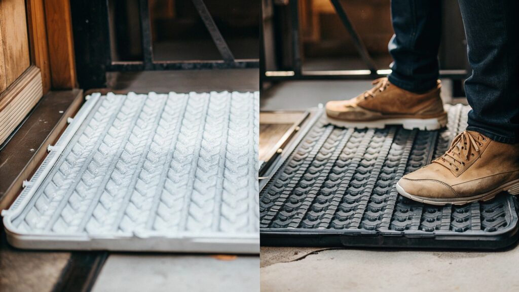 Comparison Markiseteppe vs Traditional Outdoor Mats